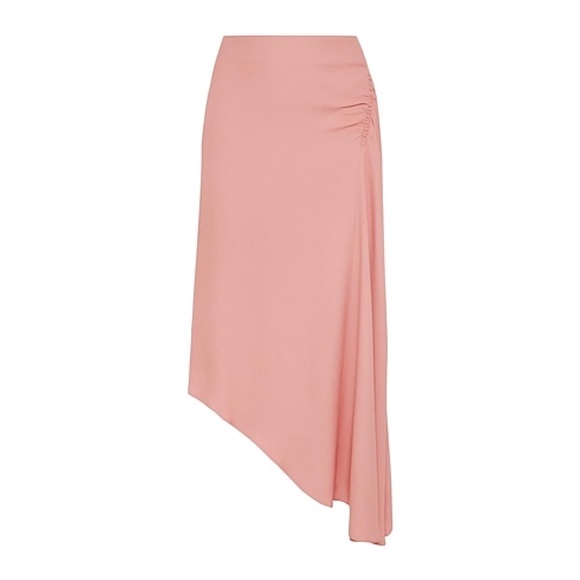 NWT Les Heroines | J.K Asymmetric Gathered Washed Crepe Skirt (Sz Fr 34 / US 2) - Picture 2 of 9